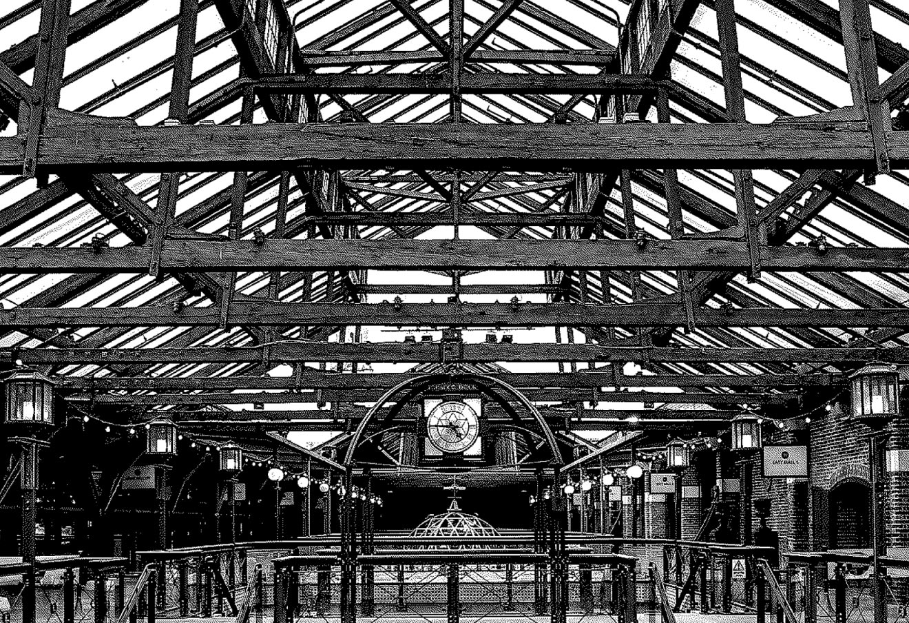 A stylized view of the Tobacco Dock