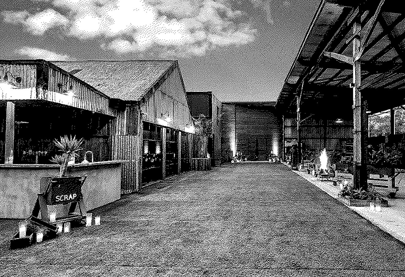 A stylized view of the Timber Yard